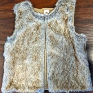 Girls faux fur sweater vest winter warm outwear top size 18 xxl